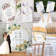 Gold Glitter Geometric Rose Romantic Floral Suite