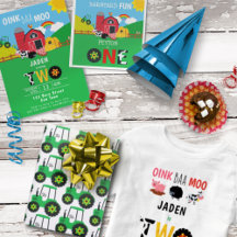 Brightly Colored Farm Animal Party Supplies