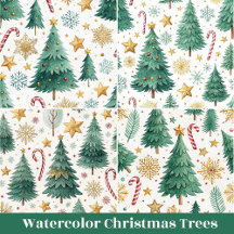 Watercolor Christmas Trees Gift Ideas