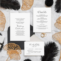 Minimalist Calligraphy Black & White Wedding