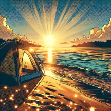 Tent on a Beach at Sunrise