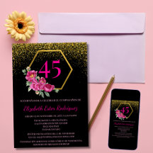 Spanish 45th Birthday Party Invitations for Women