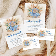 Boy Teddy Bear Pampas Grass Eucalyptus #16 