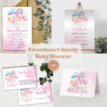 A Little Sweetheart Watercolor Candy Baby Shower