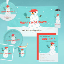 Pickleball Holiday Party Snowman Custom Suite