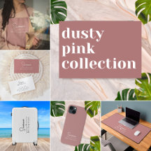 Minimalist Elegant Monogram Dusty Pink