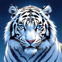 Blue eyed White Tiger Ai Art