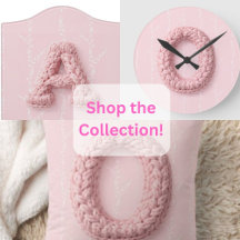 Pink nursery boho initial crochet letters