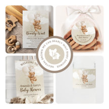 We can Bearly Wait Baby Shower Neutral Brown
