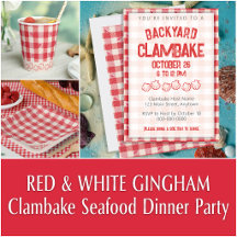 Gingham Print Red & White Clambake Seafood Boil