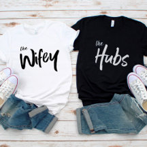 Wifey and Hubs Funny Bride and Groom