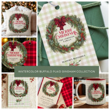 Red Buffalo Plaid Green Gingham Farmhouse Art 