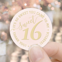 Sweet 16th Birthday - Elegant Gold and Glitter