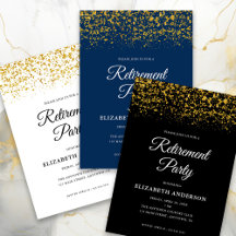 Gold Glitter Retirement Party
