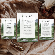 Pine Tree Forest Themed Wedding Collection Suite