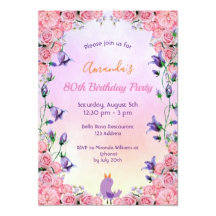 80th birthday party - roses and bluebells 