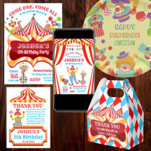 Carnival circus clown kids birthday party