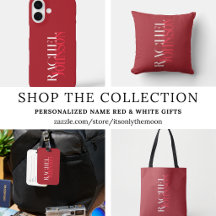Personalized Names Red Monochrome Home and Gifts