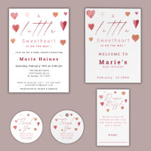 A Little Sweetheart Valentine Girly Baby Shower