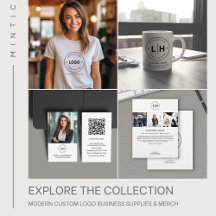 Modern Custom Logo Business Supplies & Merch