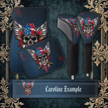 Wild freedom, American skull with baseball bats.