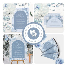 Dusty Blue Floral Baby in Bloom Baby Shower