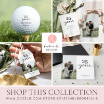 25th Year Anniversary Wedding Minimalist Elegant