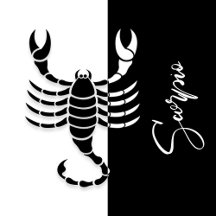 Scorpio Zodiac Sign, Black & White