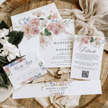 Elegant Romantic Watercolor Floral Wedding