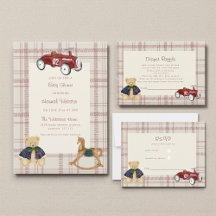 vintage plaid baby shower collection 