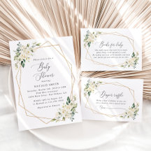 White Flowers Baby Shower Collection