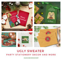 Ugly Sweater Party Stationery Decor and More