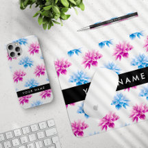 Blue and Pink Dahlia Black Collection