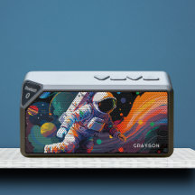 Colorful Modern Astronaut Space Personalized Name