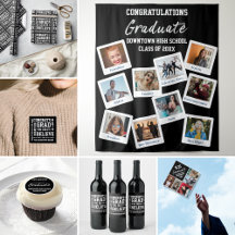 Graduation - Black White Party Supplies and Gifts