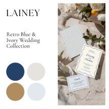 Lainey • Hand-Drawn Retro Blue Wedding Suite