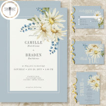 Rustic Blue & White Daisies Wedding