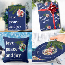 Love Peace Joy Christmas Navy Blue Collection