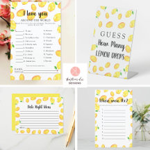 Lemon Main Squeeze Bridal Shower Games