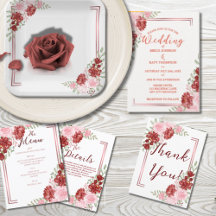Burgundy & Rose Floral Wedding Collection