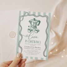 Love is Brewing Modern Coffee Bridal Shower Invita