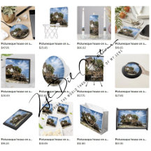 Gifts with a house on a tropical coral outcrop