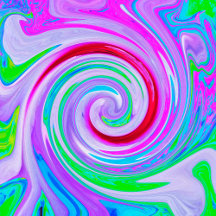 Groovy Abstract Red Swirl on Purple and Pink