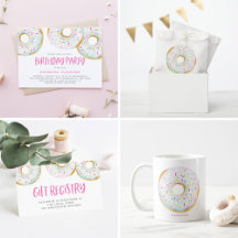 White Chocolate Sprinkle Donut Party Collection
