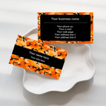 Orange Camouflage Business Cards Collection 