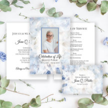 Blue Carnation Tint Floral Funeral Memorial
