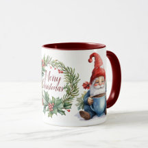 Beautiful Merry Christmas Gnome Mugs
