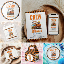 Construction Crew Dump Truck Boy 2nd Birthday 