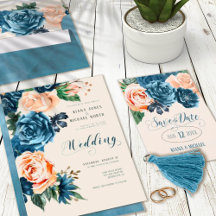 Roses Blue/Peach Wedding
