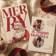 Hand Drawn Vintage Santa Holiday Collection